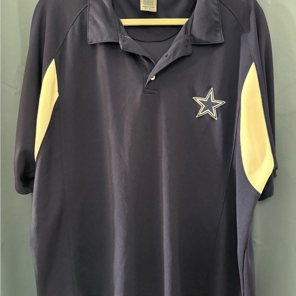 Navy and White Dallas Cowboys Golf Polo Shirt - Men's Performance Short Sleeve